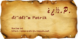 Ádám Patrik névjegykártya