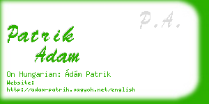 patrik adam business card